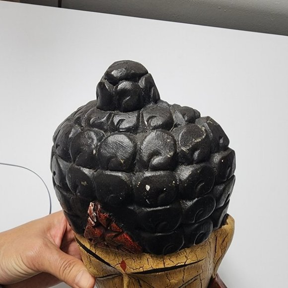 10" Buddha Hand Carved Wood Asian Home Decor - Picture 5 of 5